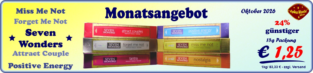 Seven Wonders Masala Räucherstäbchen 15g, 1,25 €