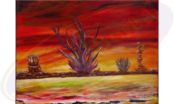 Acrylgemälde Abenddämmerung von Wanda Tauer