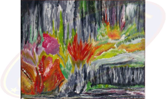 Acrylgemälde Blumengrotte von Wanda Tauer
