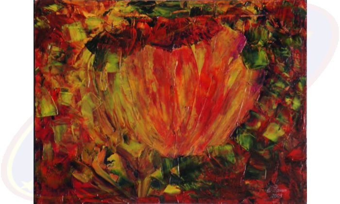 Acrylgemälde Feuerkristall von Wanda Tauer