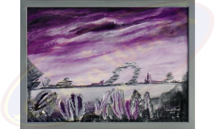 Acrylgemälde Lila Lauscher von Wanda Tauer