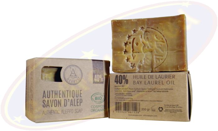 Aleppo Seife Authentisch Original mit 40% Lorbeeröl 200g