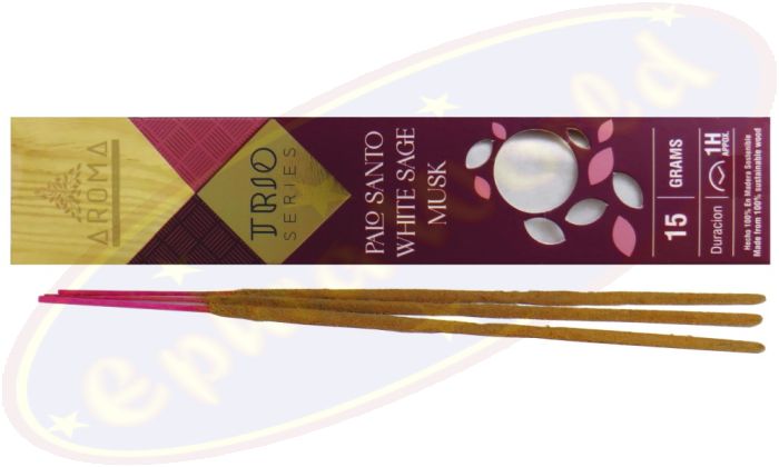 Aroma Trio Series Palo Santo-White Sage & Musk Masala Räucherstäbchen