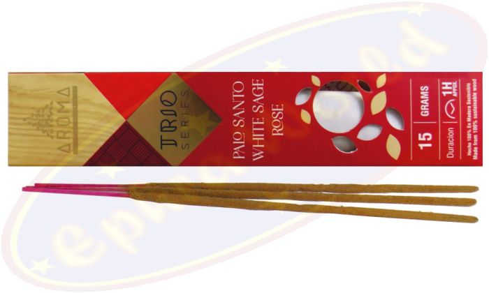 Aroma Trio Series Palo Santo-White Sage & Rose Masala Räucherstäbchen