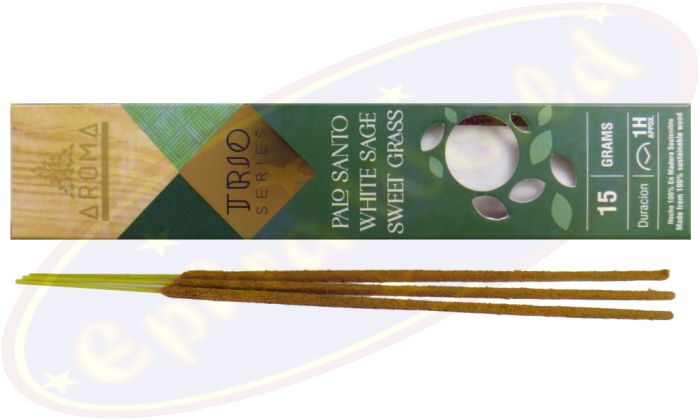 Aroma Trio Series Palo Santo-White Sage & Sweet Grass Masala Räucherstäbchen