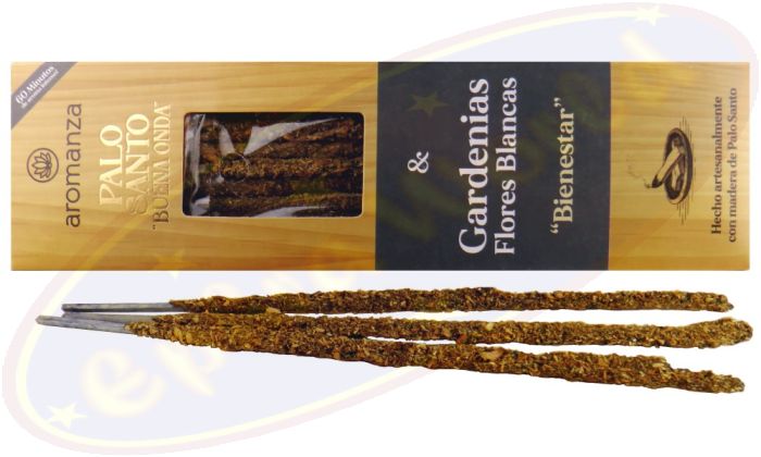 Aromanza Palo Santo "Buena Onda" Gardenias Flores Blancas Smudge Räucherstäbchen