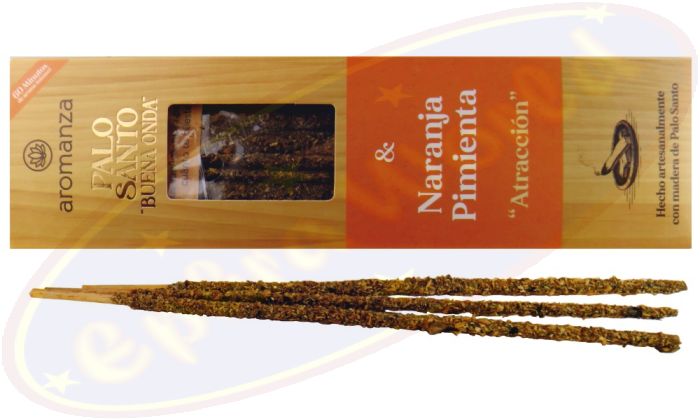 Aromanza Palo Santo "Buena Onda" Naranja Pimienta Smudge Räucherstäbchen