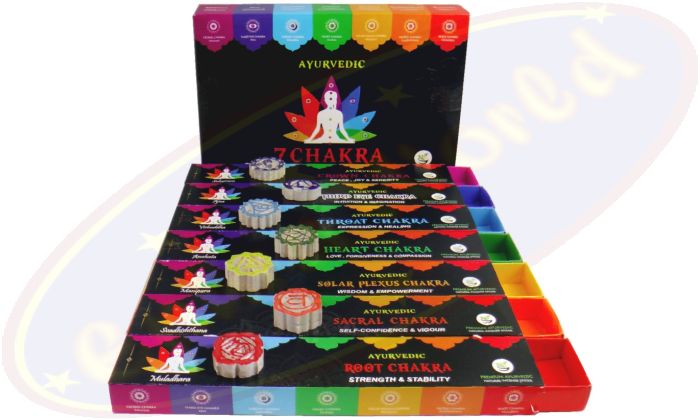Ayurvedic 7 Chakra Natural Räucherstäbchen 7x15g Set