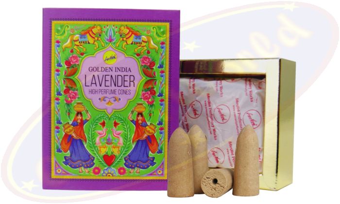 Sree Vani Golden India Backflow Cones/Rückflussräucherkegel Lavender