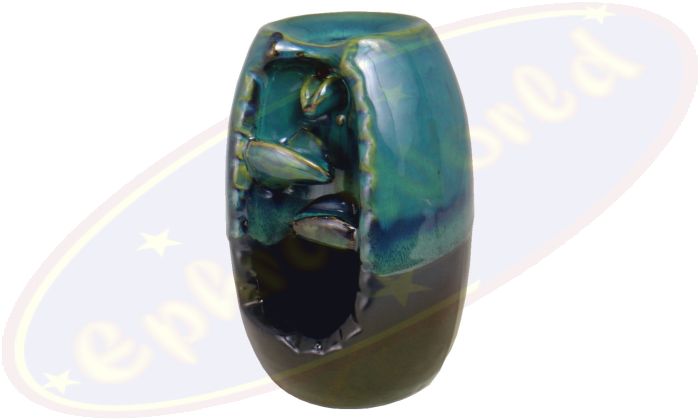 Rückfluss-Räucherkegel Gefäß Vase mit Wasserfall blau