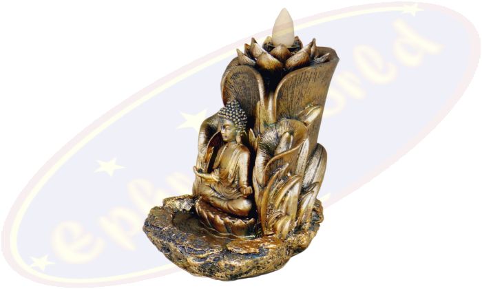 Buddha Rückfluss-Räucherkegel (Back Flow Cones) Brunnen Gold