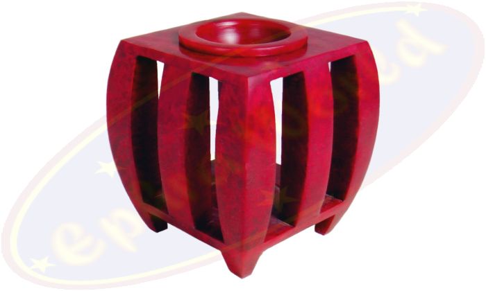 Duftlampe Pillar oriental Style 2-teilig rot marmoriert Speckstein