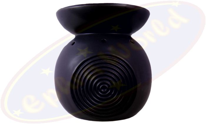 Duftlampe Ringe schwarz Keramik 13,5x15cm