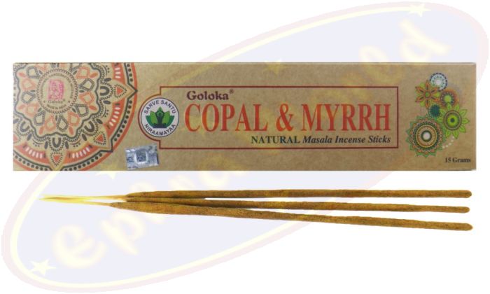 Goloka natürliche Masala Räucherstäbchen Copal & Myrrh