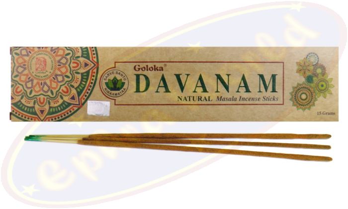 Goloka natürliche Masala Räucherstäbchen Davanam