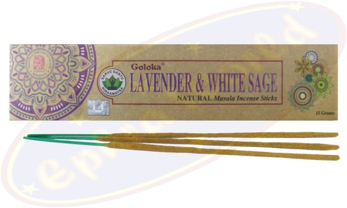 Goloka natürliche Masala Räucherstäbchen Lavender & White Sage