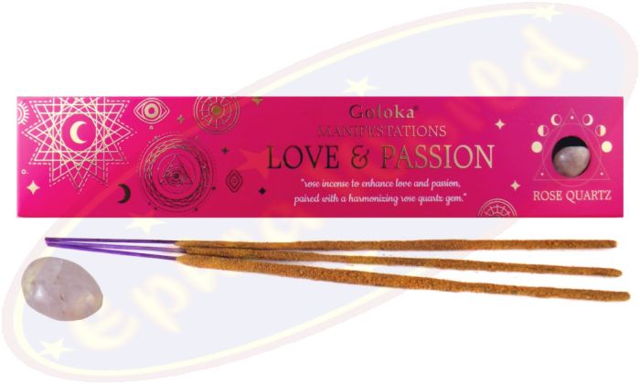 Goloka Manifestations Masala Räucherstäbchen Love & Passion & Rose Quartz