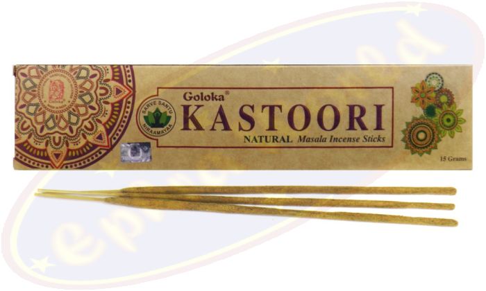 Goloka natürliche Masala Räucherstäbchen Kastoori (Moschus)