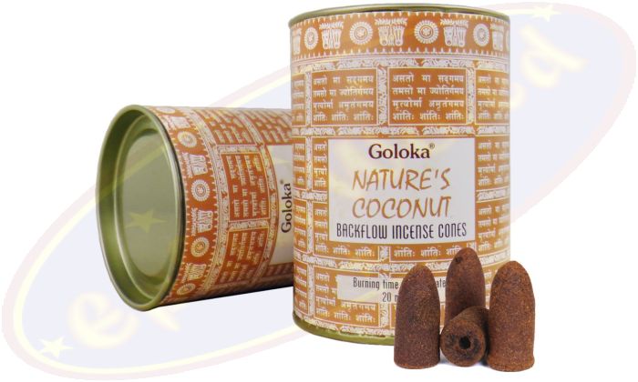 Goloka Rückfluss Räucherkegel Backflow Cones Nature´s Coconut