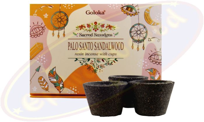 Goloka Räucherkohle-Töpfchen & Räucherharz Palo Santo Sandalwood