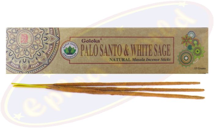 Goloka natürliche Masala Räucherstäbchen Palo Santo & White Sage