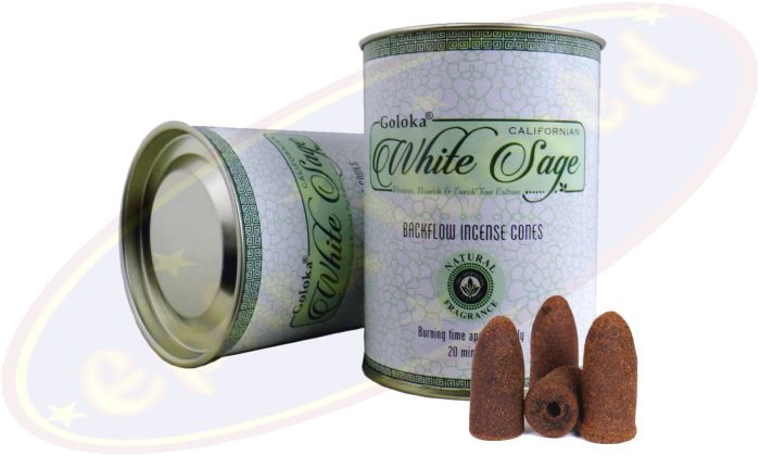 Goloka Rückfluss Räucherkegel Backflow Cones Natural White Sage