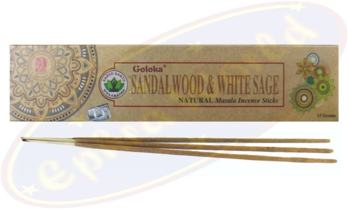 Goloka natürliche Masala Räucherstäbchen Sandalwood & White Sage