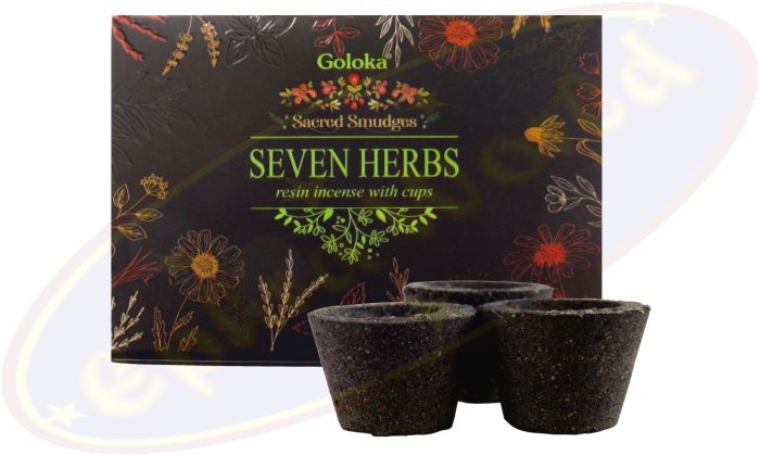 Goloka Räucherkohle-Töpfchen & Räucherharz 7 Herbs