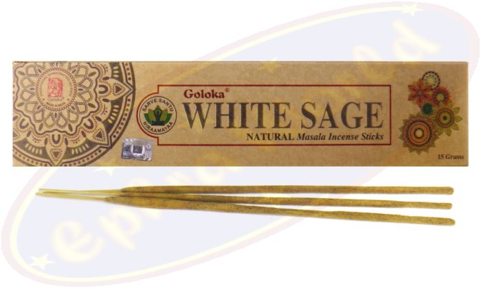 Goloka natürliche Masala Räucherstäbchen White Sage