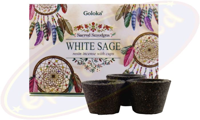 Goloka Räucherkohle-Töpfchen & Räucherharz White Sage