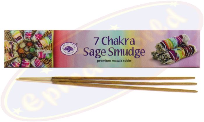 Green Tree Masala Räucherstäbchen 7 Chakra & Sage Smudge