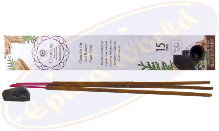 Green Tree Gem Stone Masala Räucherstäbchen Cleansing Sandalwood & Black Tourmaline