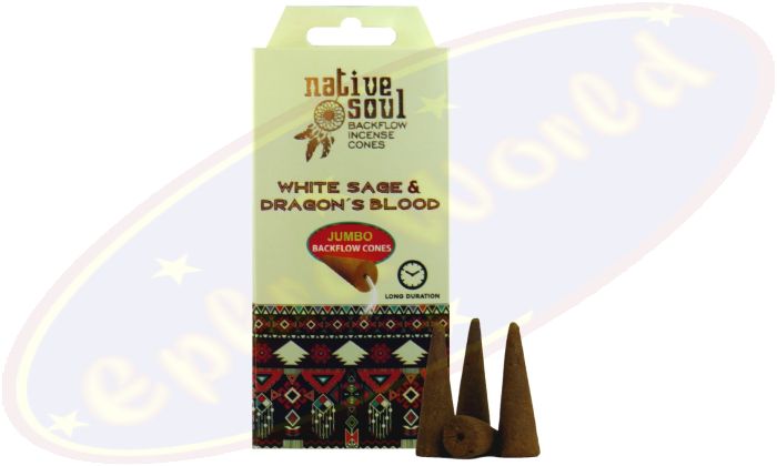 Green Tree Native Soul White Sage & Dragon`s Blood Rückflussräucherkegel/Backflow Cones