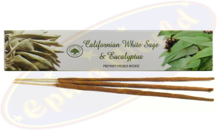 Green Tree Masala Räucherstäbchen Californian White Sage & Eucalyptus