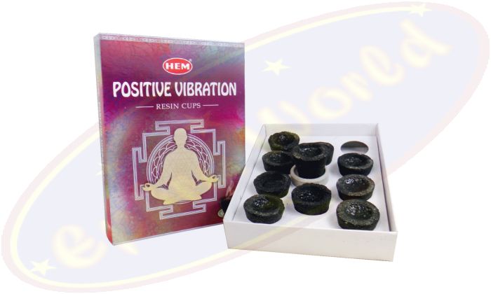 HEM Resin Cups Positive Vibrations Räucherkohletöpfchen
