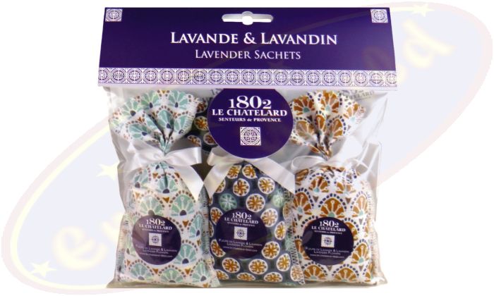 Le Chatelard 1802 Duftsäckchen Lavendel & Lavandin 3x18g Azur Blau