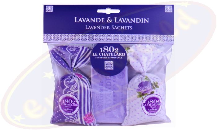 Le Chatelard 1802 Duftsäckchen Lavendel & Lavandin 2x18g & 100g Lavendel Seife Luberon Lila