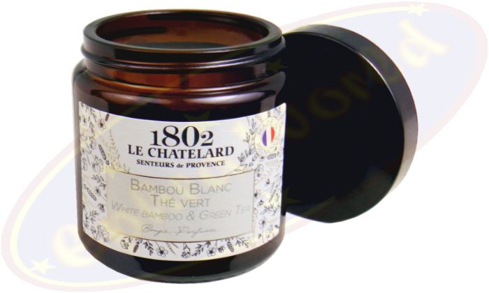 Le Chatelard 1802 vegane Duftkerze weißer Bambus & Grüner Tee 80g