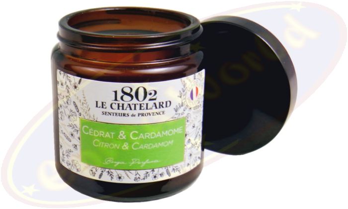 Le Chatelard 1802 vegane Duftkerze Zitronatzitrone & Kardamom 80g