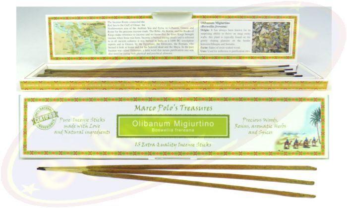 Marco Polo´s Treasures Olibanum Migiurtino Räucherstäbchen 30g