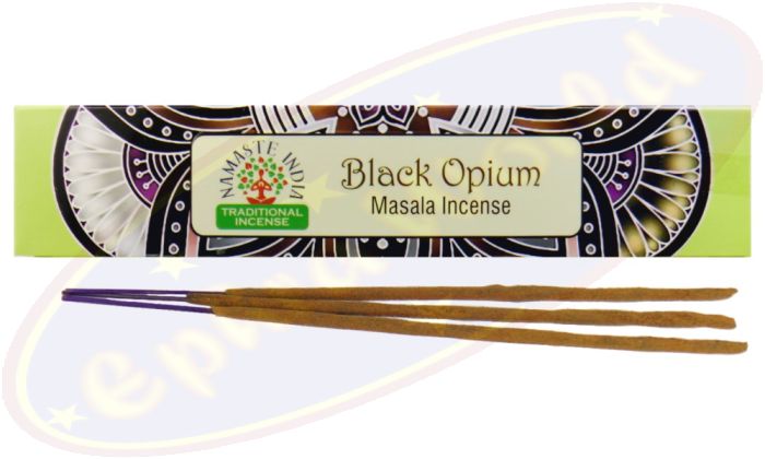 Namaste India Natural Masala Räucherstäbchen Black Opium