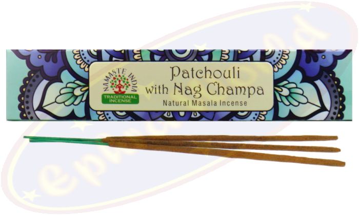 Namaste India Natural Masala Räucherstäbchen Patchouli & Nag Champa