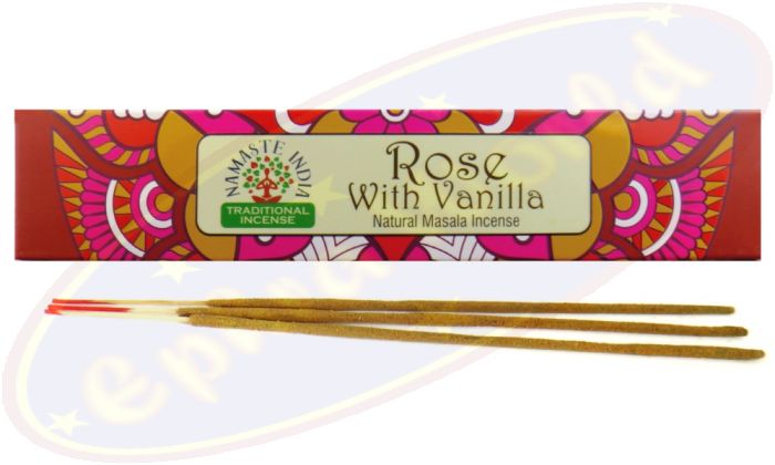 Namaste India Natural Masala Räucherstäbchen Rose & Vanilla