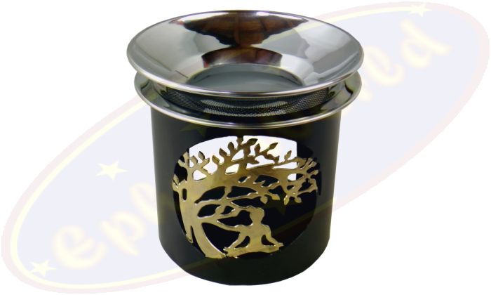 Räuchergefäß & Duftlampe Baum des Lebens-Motiv Metall 3-teilig 8x9cm