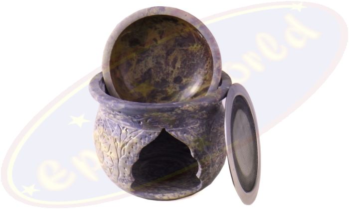 Räuchergefäß & Duftlampe Speckstein 1,5kg 14cm