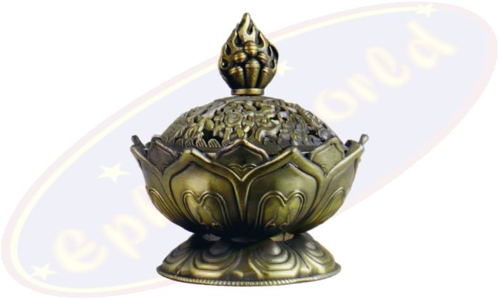 Räuchergefäß Lotus 2 teilig bronzefarben 7,8x6,9cm Metall