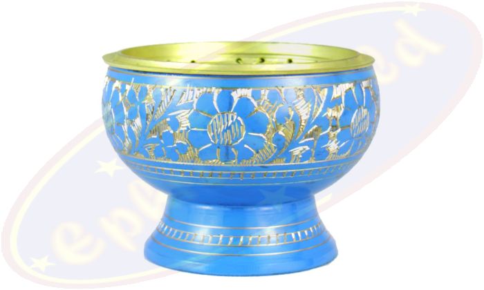 Räuchergefäß Orient Blau Messing 7,5 x 5,5 cm