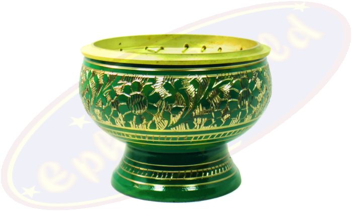 Räuchergefäß Orient Grün Messing 7,5 x 5,5 cm