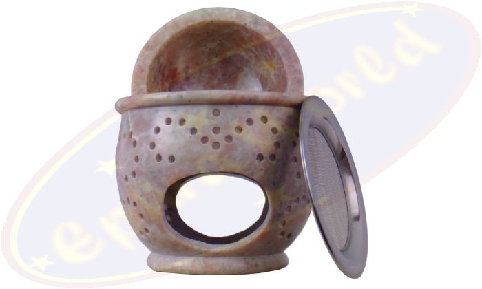 Räuchergefäß & Duftlampe Speckstein Natur 8,5x9cm