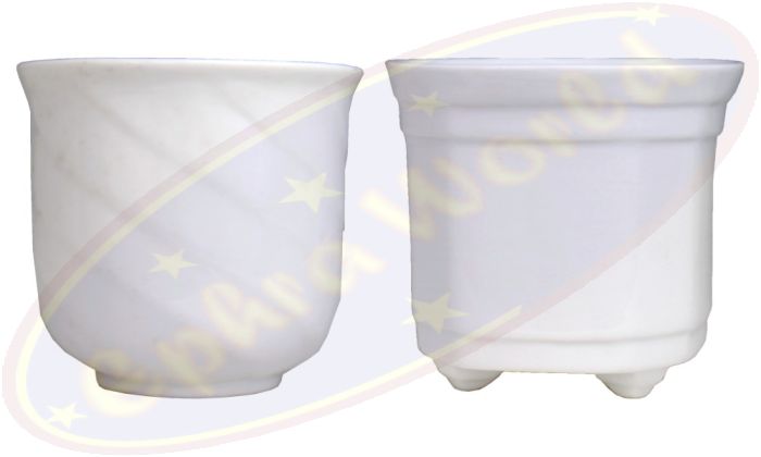 Räuchergefäße Töpfchen weiß Keramik 2er Set 7x6,5 cm